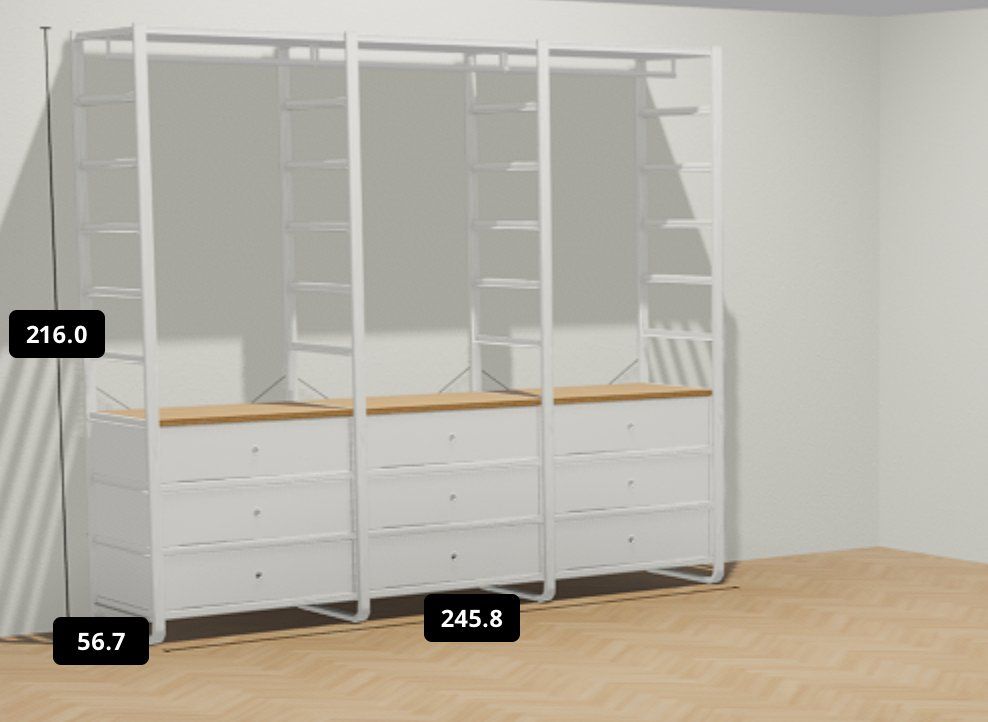 Ikea Armoires: Evarli: Schrankkombination weiß/Bambus – D'occasion à Solothurn par rehbein 2