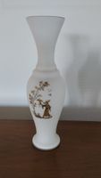 Milchglas Vase weiss mit Goldmotiv guter Zustand