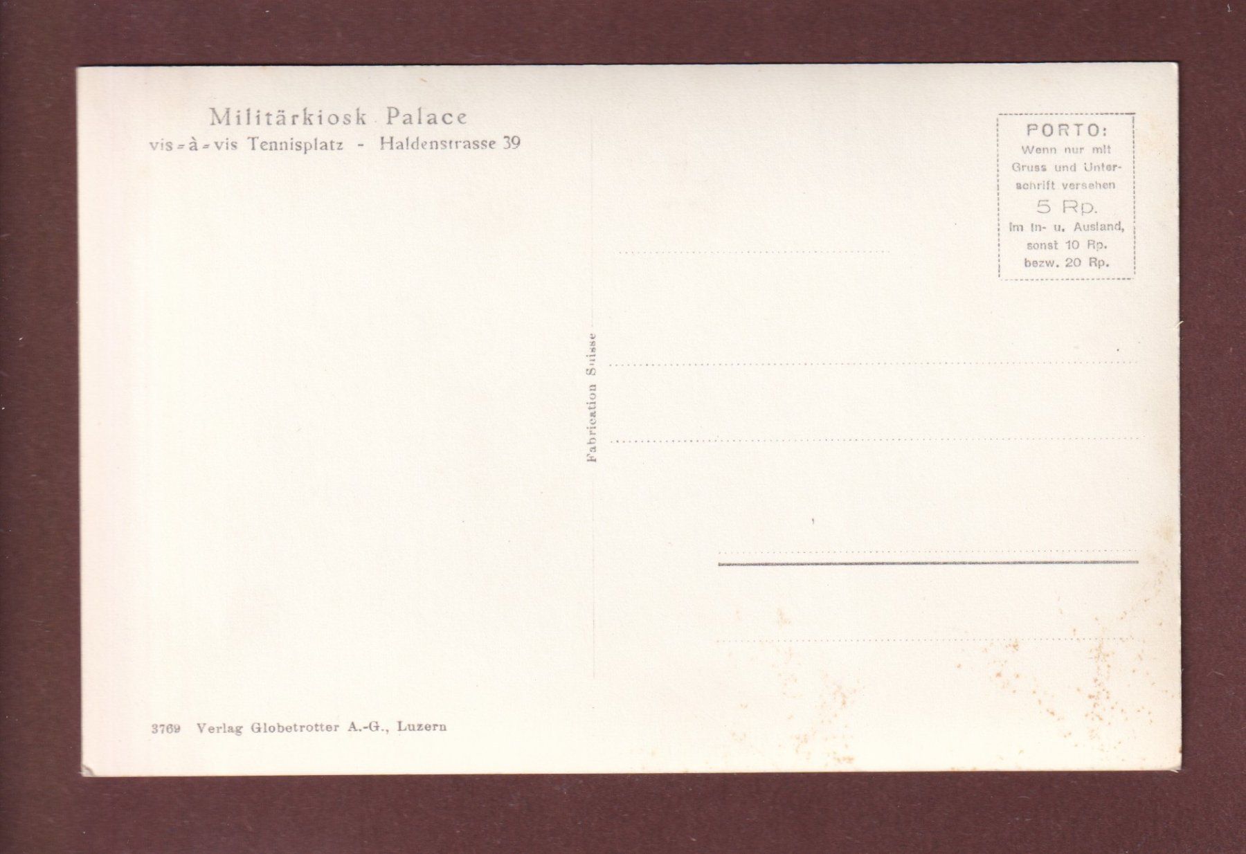 Cartoline postali: LUZERN - Palace-Hôtel – Usato da Pully venduto da nicecards-shop 1