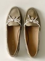 Olivgrüne Geox Damen Lederschuhe Mokassins Grösse 39,5