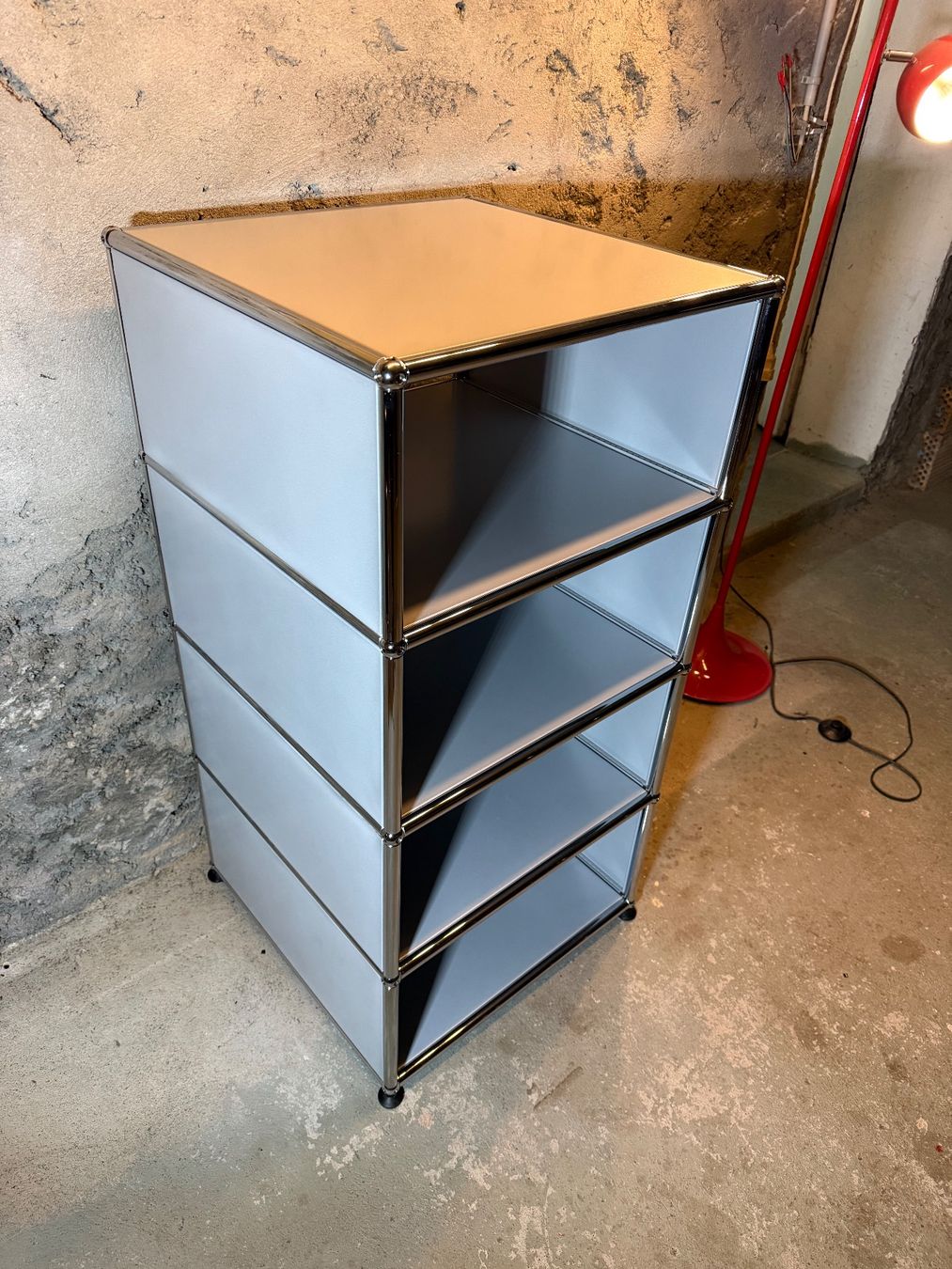 USM Scaffali: USM Haller HiFi-Möbel  Silber – Usato da Schalunen venduto da Schwende2 5