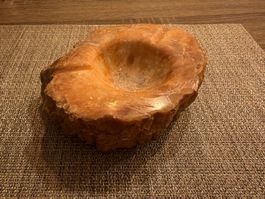 Aschenbecher Naturstein braun unregelmässig gebraucht
