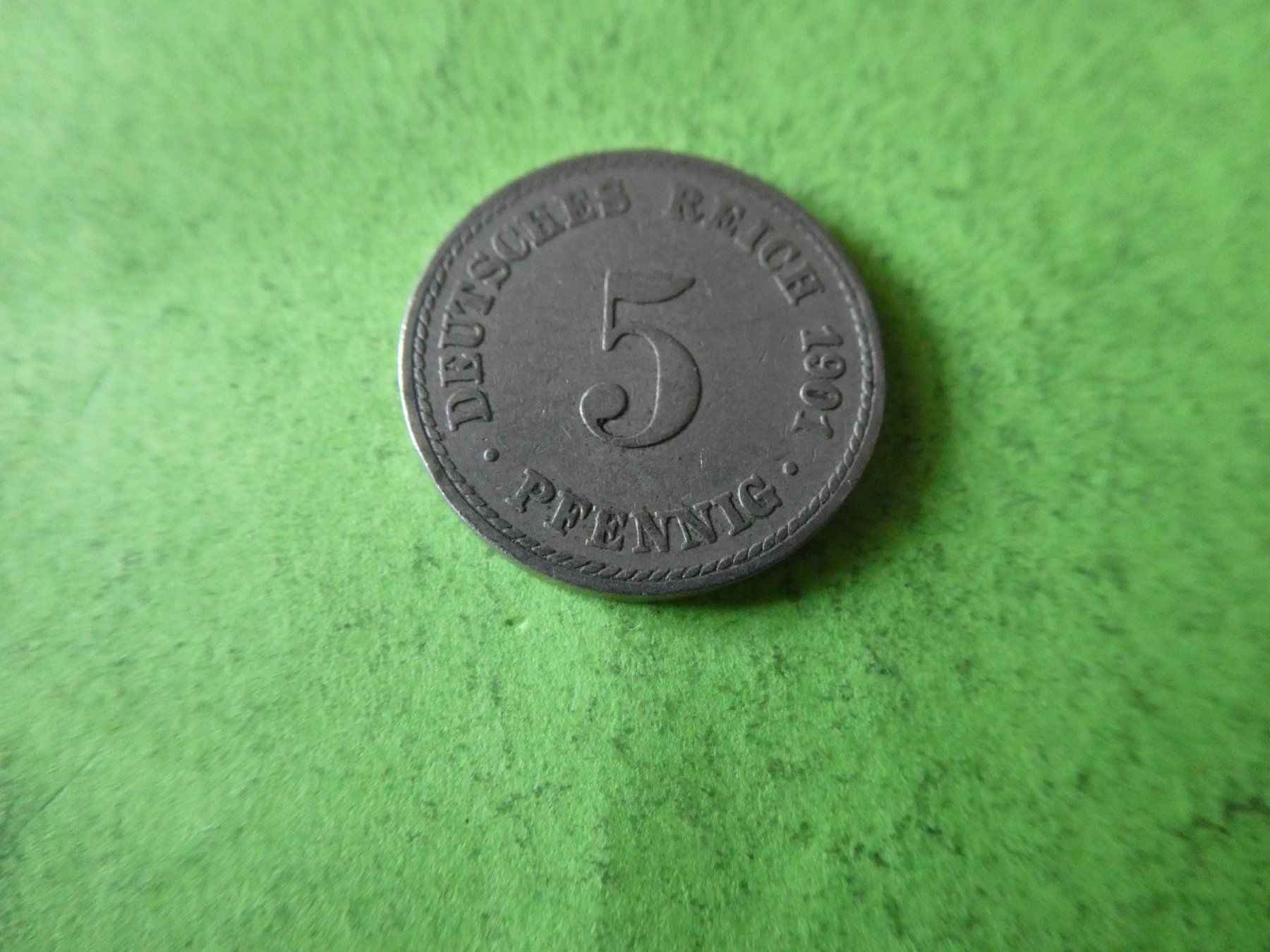Tutti le monete: Dt. Reich 1901 A,  5 Pfennig – Usato da Hinterforst venduto da Rohusri