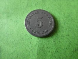 Dt. Reich 1901 A,  5 Pfennig