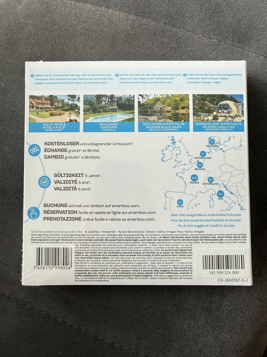 Smartbox Gutscheine: NEU: Smartbox - Himmlische Nächte in Europa – Neu und originalverpackt aus Birmensdorf ZH von JennyJey 1