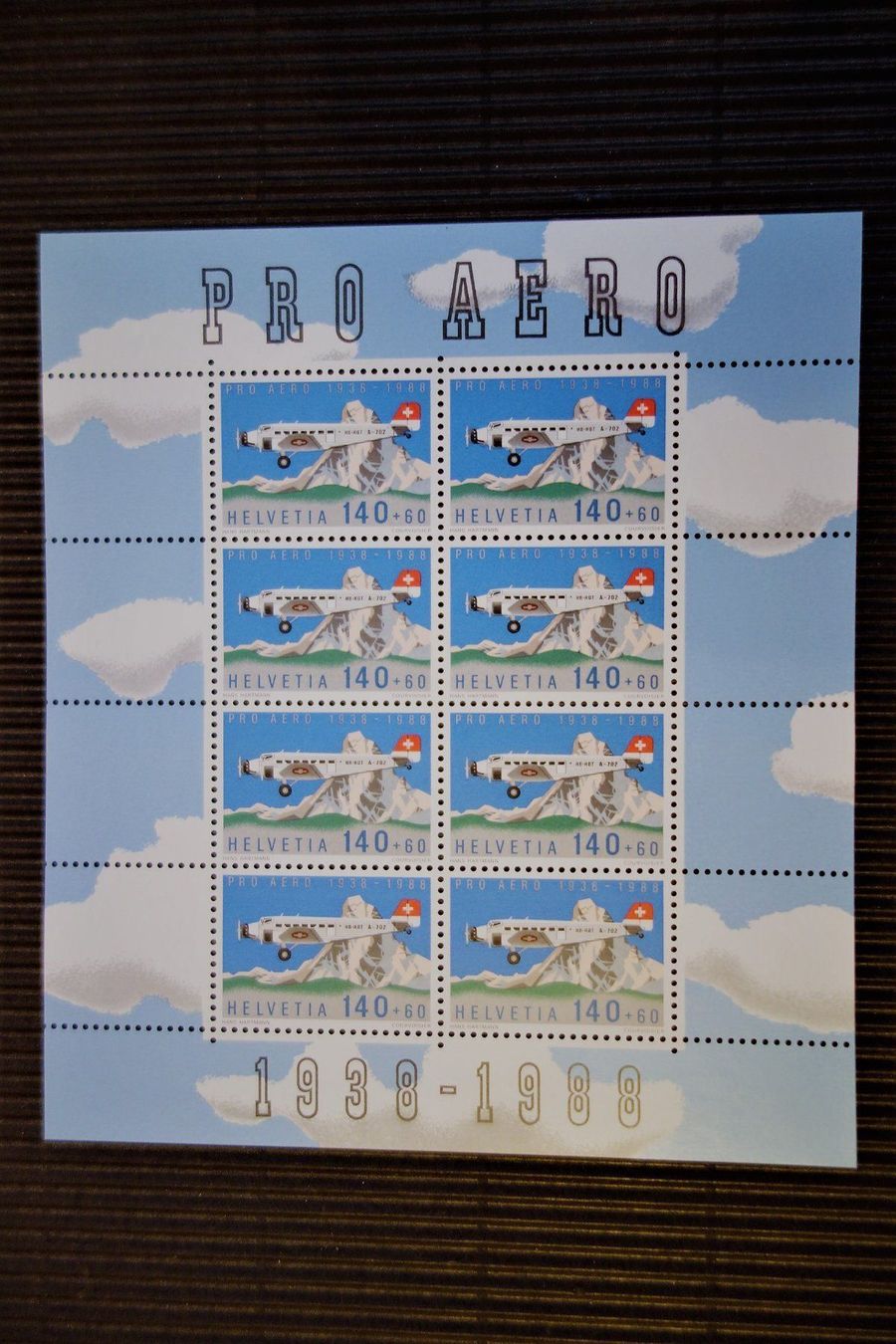Alle Briefmarken: 1988 Kleinbogen Pro Aero / Junkers Ju 52 – Neu (gemäss Beschreibung) aus Mettmenstetten von Sutasso