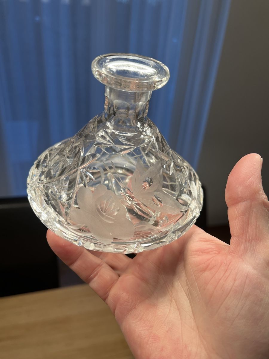 Caraffe: Vintage Bleikristall Karaffe mit Rosenmuster – Usato da Rikon im Tösstal venduto da stupsi99 2