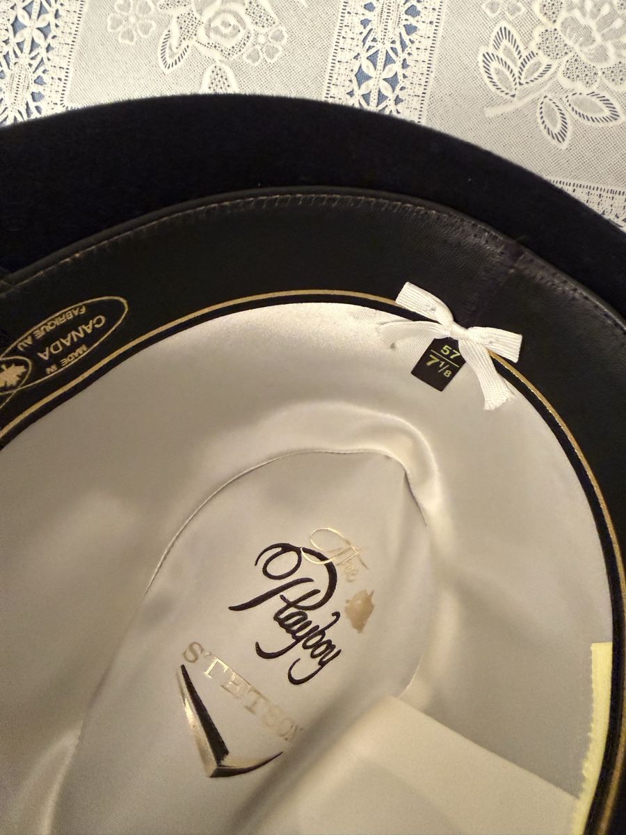 Hüte, Mützen & Caps: Stylish Stetson Playboy Fedora Hat - Size 7 1/8 - Black – Gebraucht aus Zürich von andreamt 3