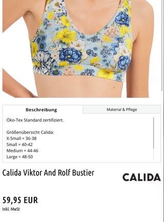 Calida Tops: Calida Viktor & Rolf Bustier mit Blumenmuster Grösse S – Neu und originalverpackt aus Meggen von AuDa17 9