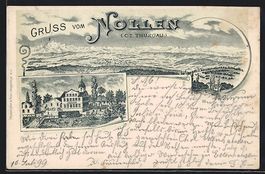 Litho Hosenruck, Ortspartie mit Gasthaus