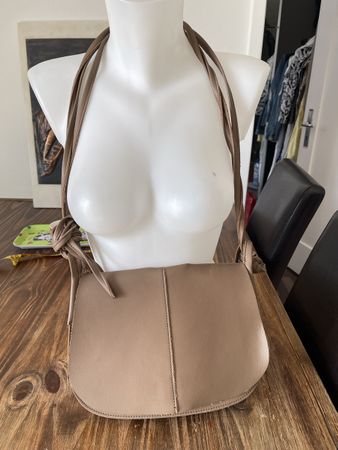 Sac bandoulière Francesco Rossis beige foncé cuir souple
