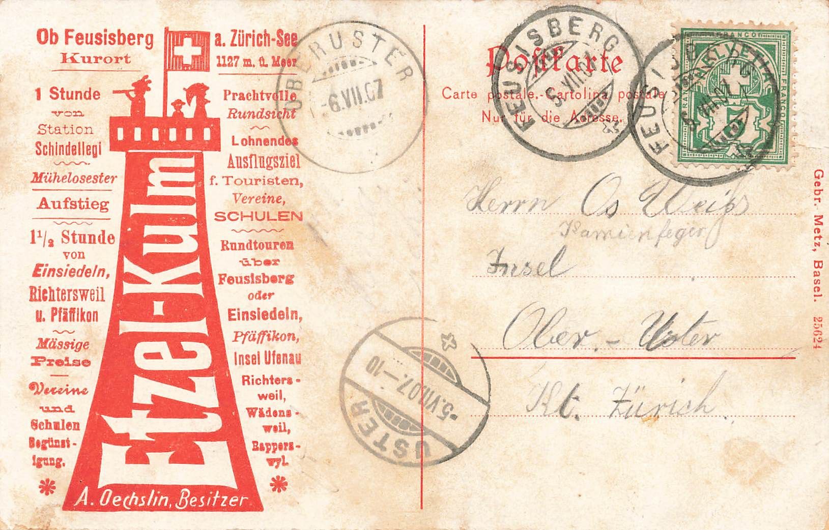 Cartoline postali: Etzel kulm – Usato da Biasca venduto da Blenio71