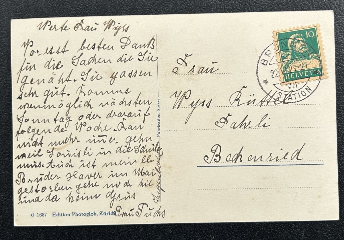 Cartoline postali: Fotokarte Brunnen mit Bahnhof  – Usato da Horw venduto da Tellbub 1