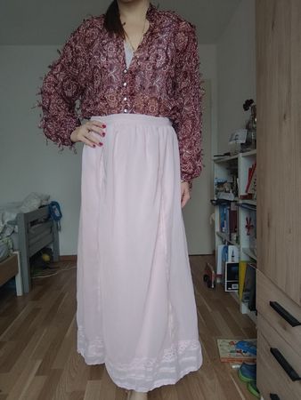 Janina Pale Pink Maxi Skirt, Size 36, Lightweight Summer