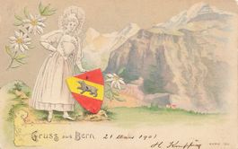 Gruss aus Bern - Prägekarte mit Balkenstempel