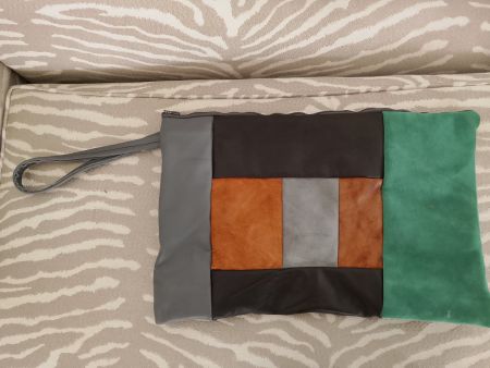 Clutch Tasche Leder mehrfarbig