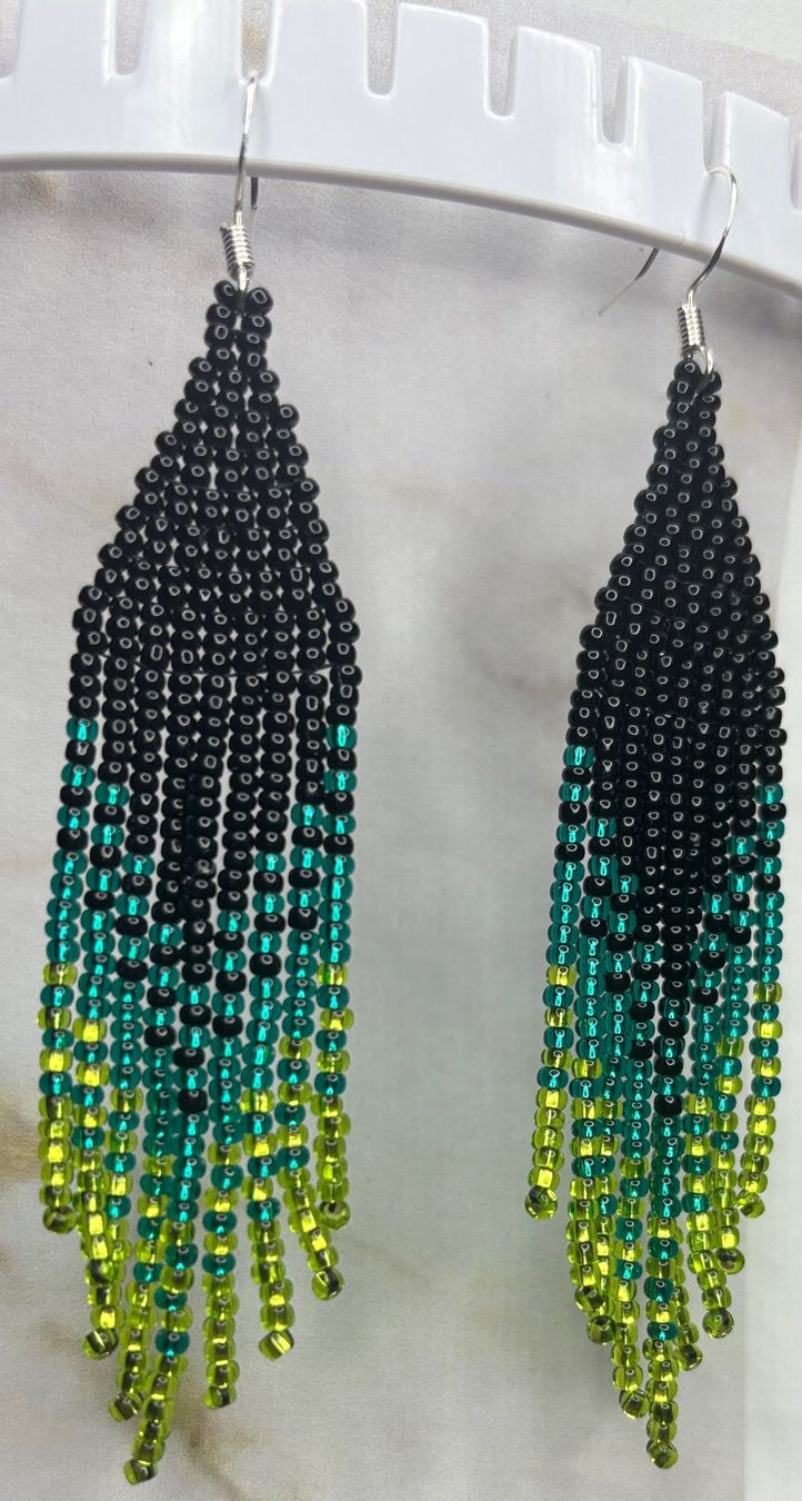 Orecchini pendenti & Orecchini a lobo: Fringe Earrings Green/Fransen Ohrringe grün – Nuovo (secondo la descrizione) da Zürich venduto da ChicElegance_Jewelry 3