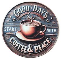 Coffee & Peace  - Blechschild  (neu/OVP)
