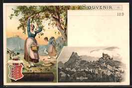 Sion, Ortsansicht von oben, Valais, Frau
