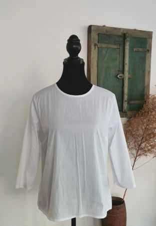 Nana puristische weisse Bluse Gr. M mit Rückenknopfleiste