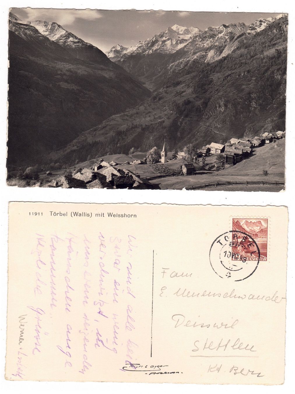 Cartes postales: Törbel mit Weisshorn – D'occasion à La Tour-de-Peilz par amjust
