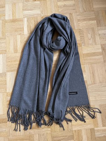 Winter-Cashmere Schal, grau, neuwertig, super warm!