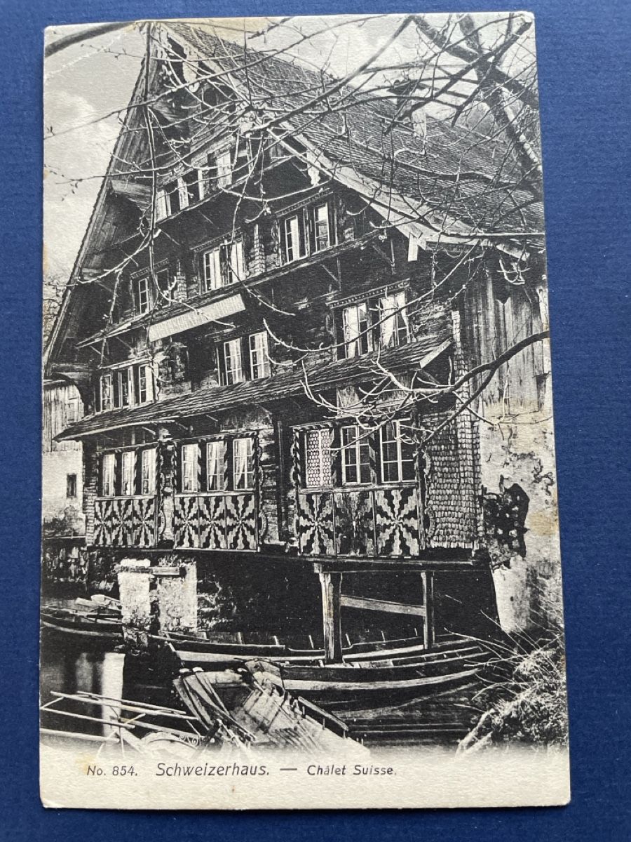 Cartoline postali: Alte Ansichtskarte "Schweizerhaus" - Reise Avis 1920 Ramseye – Usato da Neuhausen am Rheinfall venduto da Arielle55