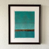 Küste Türkis Gold Abstrakt Moderne Kunst Acryl Coastline
