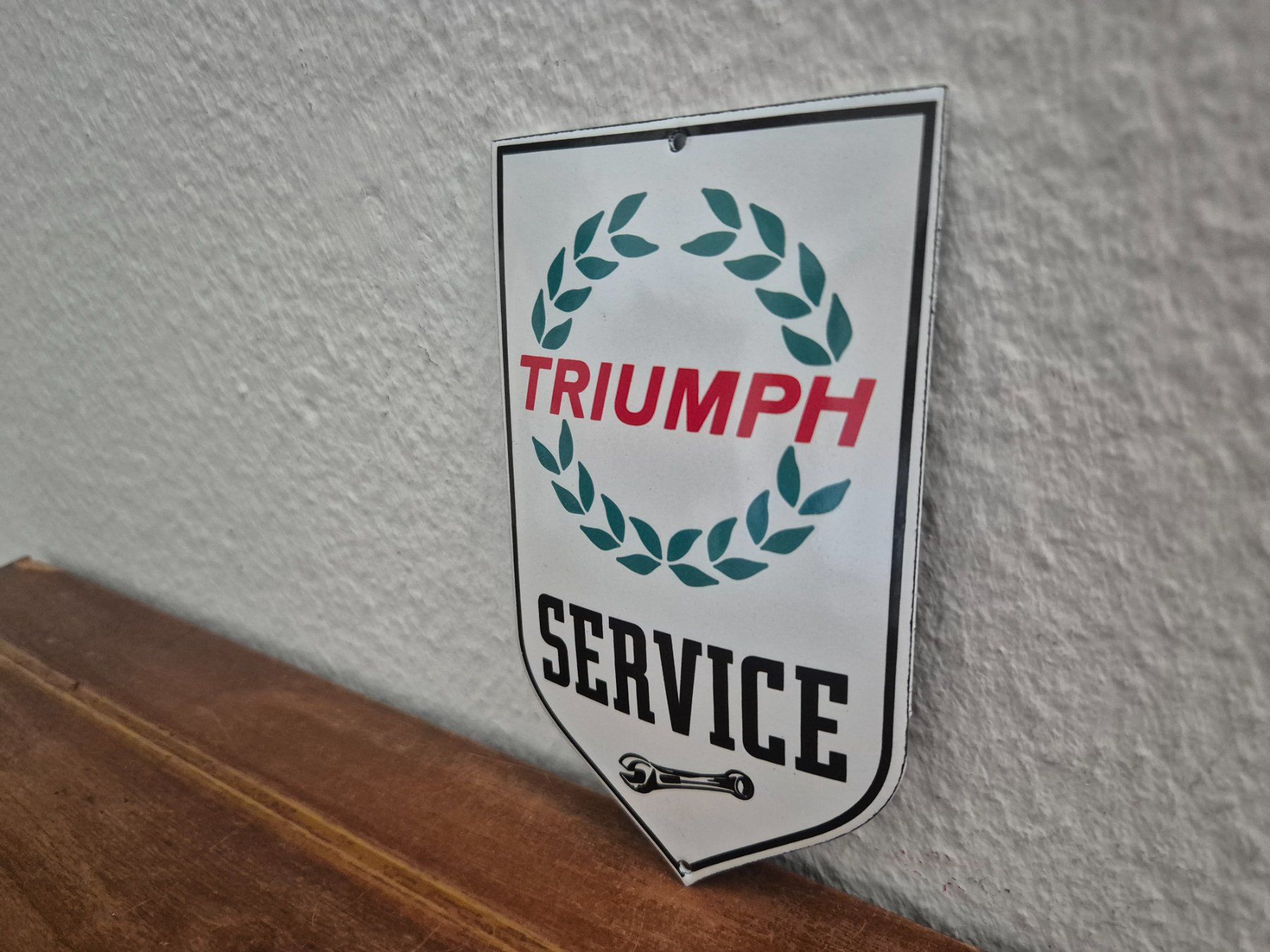 Triumph Insegne: Emailschild Triumph Service Motorrad Logo Emaille Schild – Nuovo (secondo la descrizione) da Schaffhausen venduto da pfanis09 3