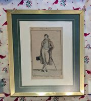 Historischer Druck Costume Parisien 1813 im Goldrahmen