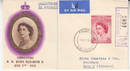 Süd-Rhodesien Coronation Queen Elizabeth ll FDC