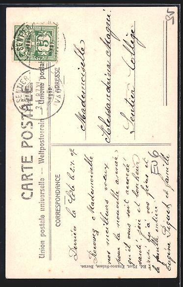Cartoline postali: AK Sentier, L'Eglise, 1907 – Usato da Berlin venduto da bartko-reher 1