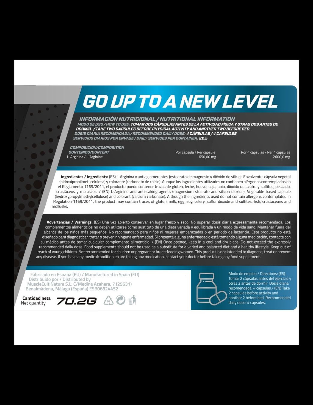 Cibi & Specialità: Musclefit 100% Arginine Kapseln – Nuovo e nell'imballaggio originale da Zürich venduto da MUSCLECULT.FIT 1