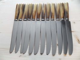 Im St: 12 St. Tafelmesser mit Horngriff