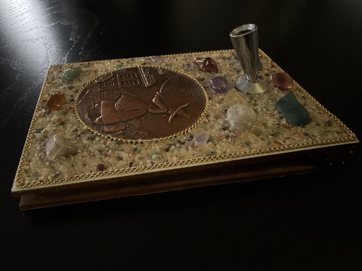 Tutte le decorazioni: Schreibblock mit Kupferbild und Steinen, BRASIL – Usato da Erstfeld venduto da Mario_boe0 6