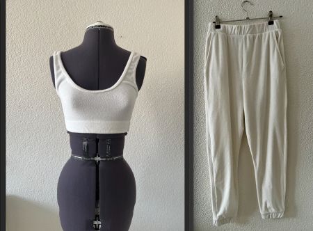 ZARA Frottee-Set in Weiß – Größe S | Sportlich & Stylisch 🌟