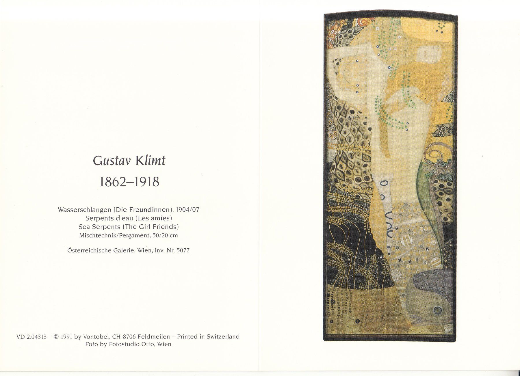 Cartoline postali: DK Gustav Klimt, Wasserschlangen, 1904 – Nuovo (secondo la descrizione) da Bürglen TG venduto da StampGraf