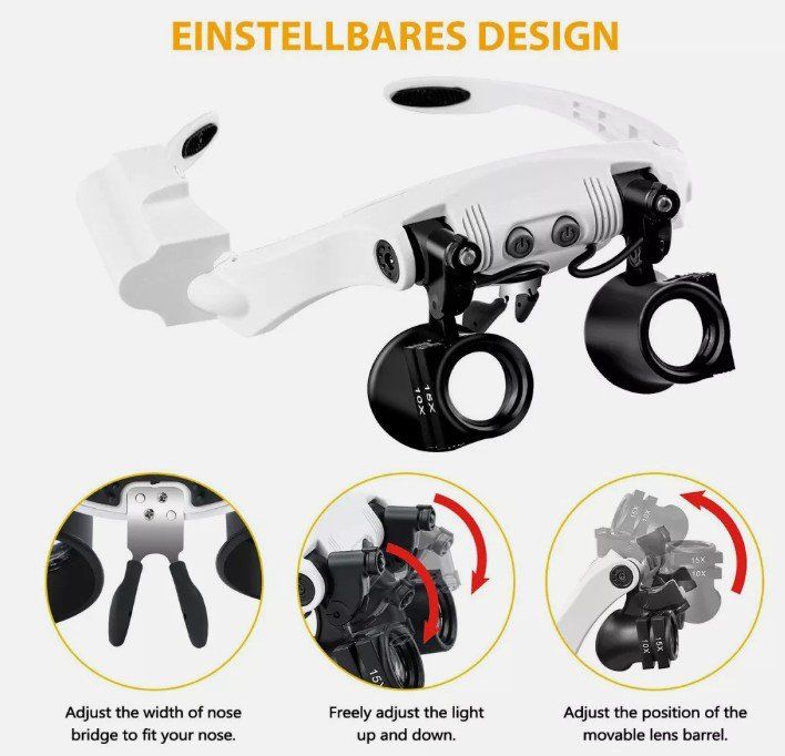 Sonstiges zu Optik: 3-25X LED Stirn Kopf lupe brille Licht Leucht Brillenlupe – Neu (gemäss Beschreibung) aus Kirchdorf AG von Apost008 8
