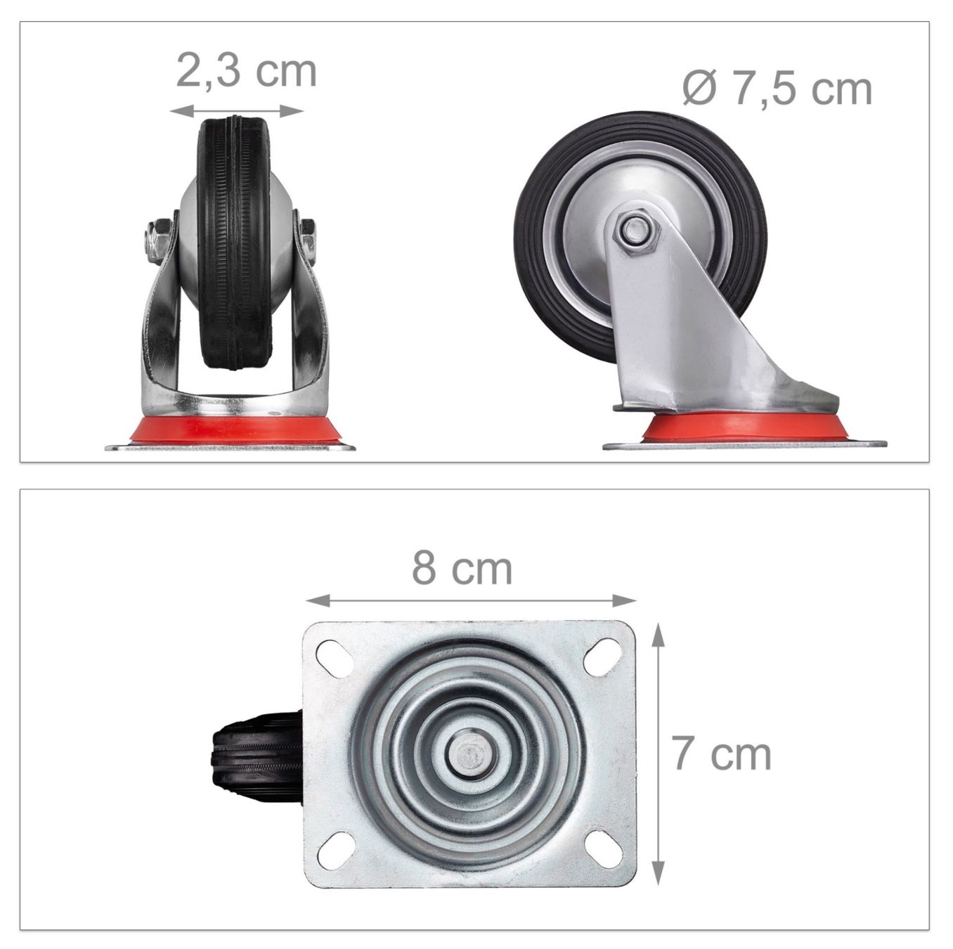 Sonstiges zum Lager & Transport: Schwerlastrollen 4er Set 75mm – Neu und originalverpackt aus Bülach von StoreInShop.com 4