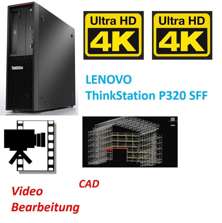 Lenovo P320 PC 32GB 512GB SSD 1TB WLAN K620 CAD Thinkstation (Gebraucht ...