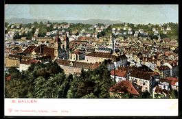 AK St. Gallen, Ortsansicht aus der Vogelschau
