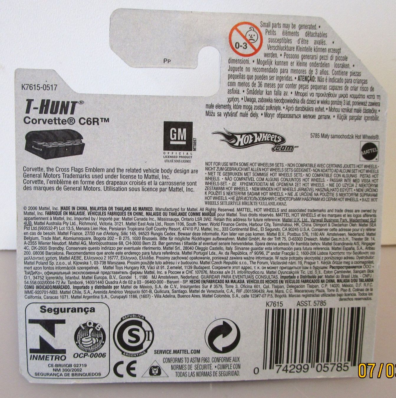 Chevrolet Modellautos: HOT WHEELS T-HUNT CORVETTE C6R - K7615 – Neu und originalverpackt aus Chêne-Bourg von breno56 6