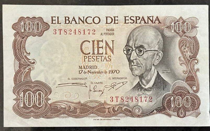 Banconote: Spanien 100 Peseten Banknote von 1970, Manuel de Falla – Usato da Beringen venduto da Mantafisch1