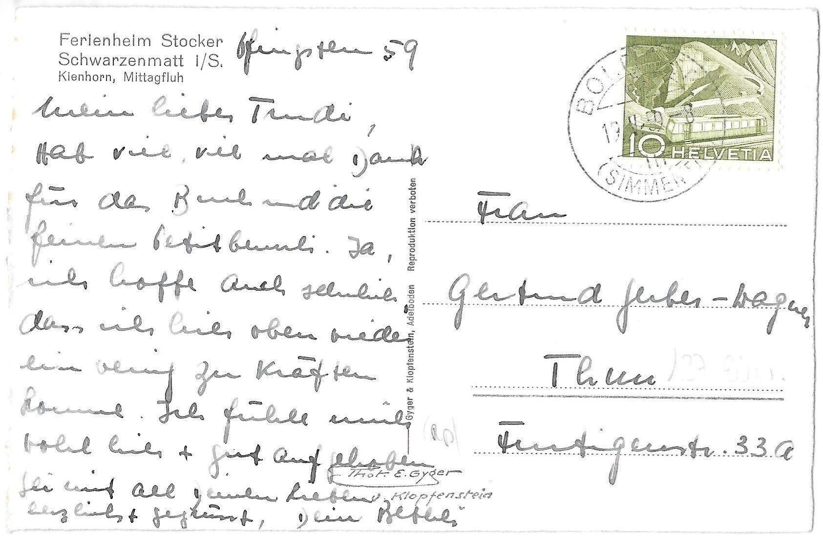 Cartoline postali: Schwarzenmatt i. S. Ferienlager Stocker – Usato da Olten venduto da clotaldi 1