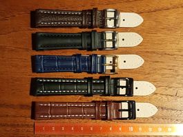 5 x 18mm Bracelet de montre en cuir