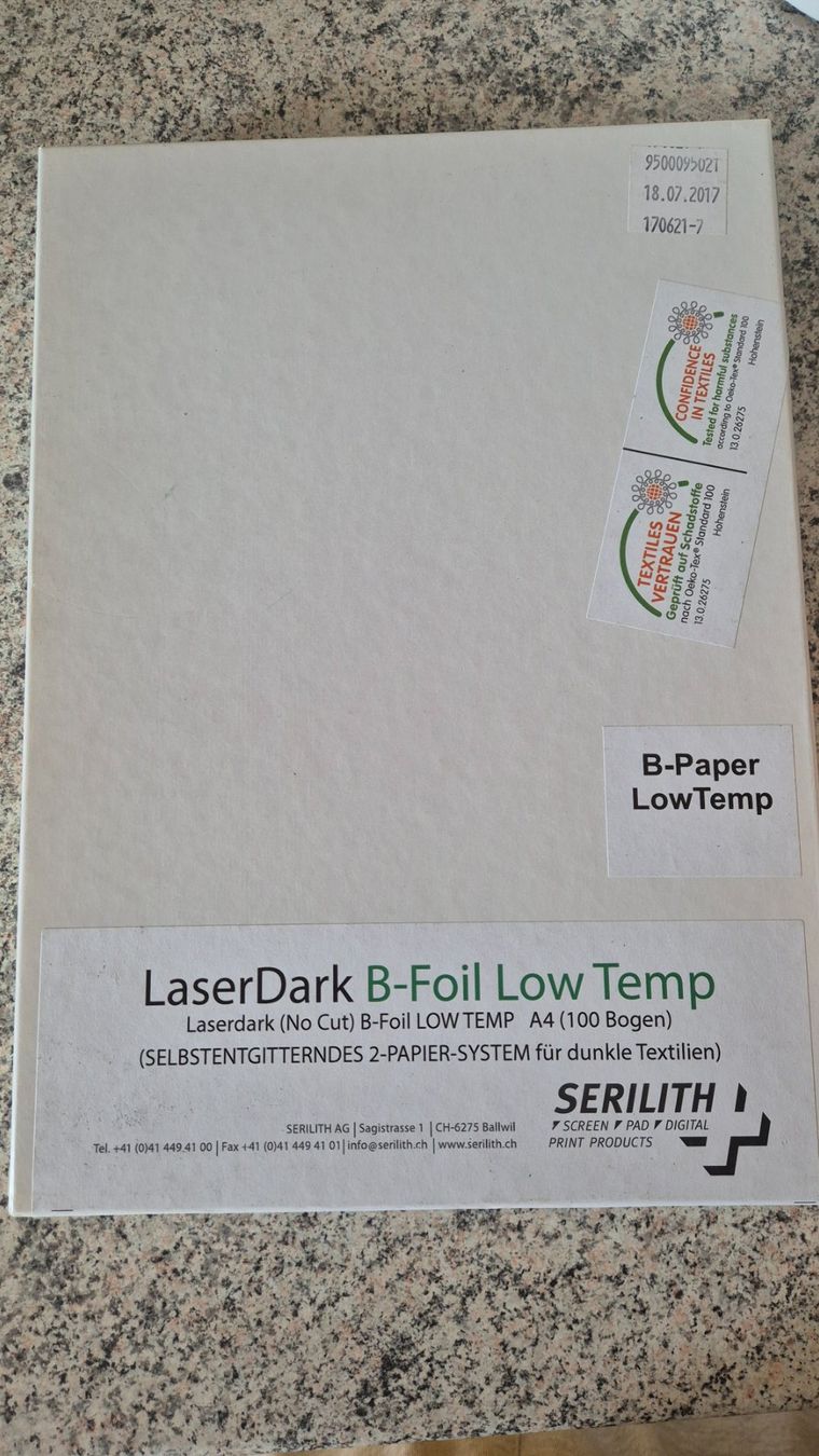 Carta: LaserDark B-Foil Low Temp A4, ca.100 Stück, dunkle Textilien – Nuovo (secondo la descrizione) da Zürich venduto da hellschatt