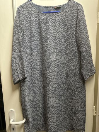 Kleid gemustert Blau Weiss Gr  40 Street one 