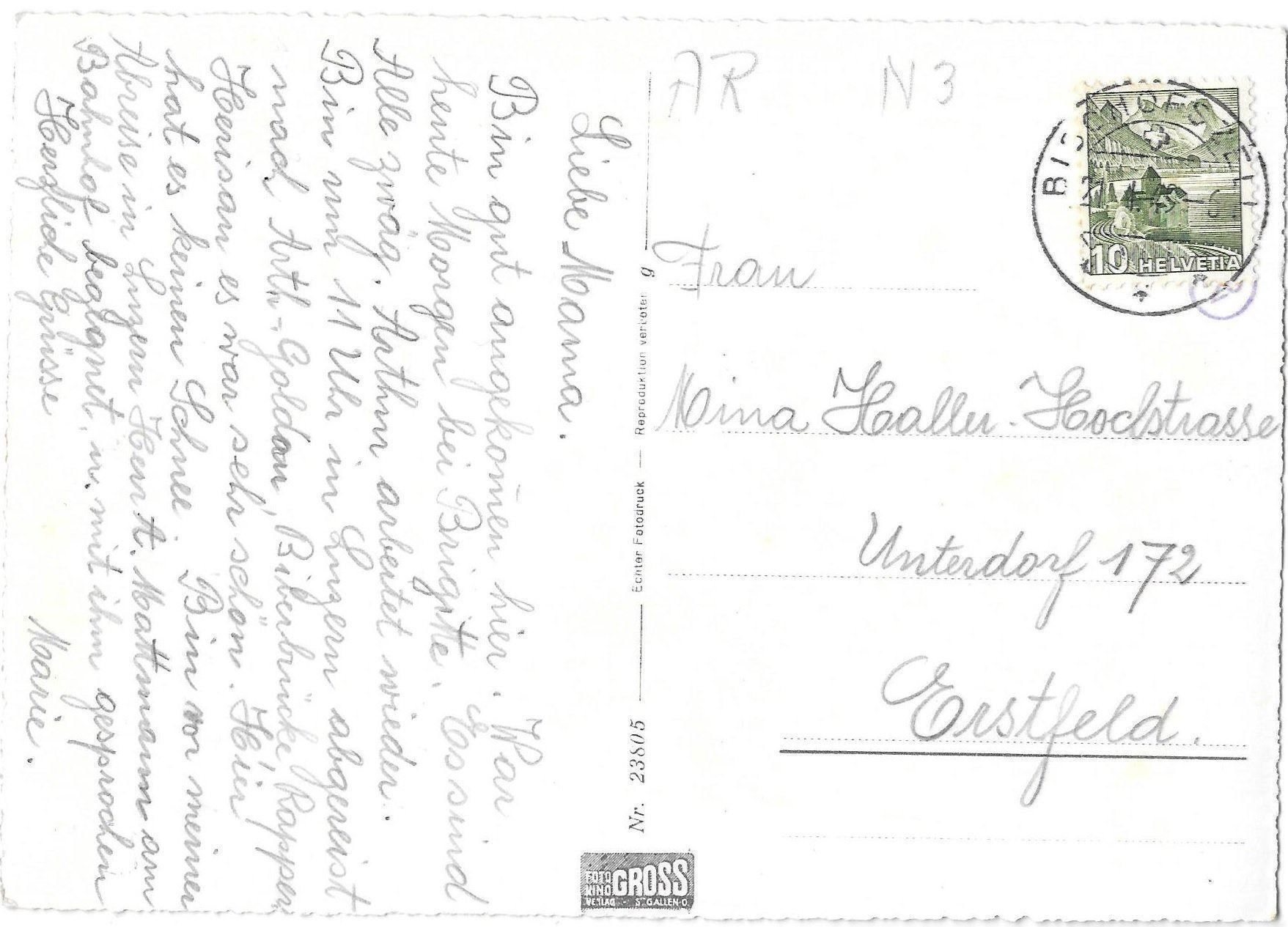 Cartoline postali: Wilen - Herisau Teilansicht mit Säntis – Usato da Olten venduto da clotaldi 1