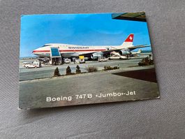 Swissair Boeing 747B Jumbo-Jet, seltene Ansichtskarte