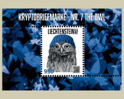 Crypto Stamp No 8. Eule. Die violette Mütze.
